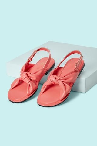 pink solid casual girls flat sandals