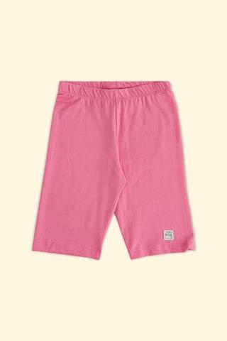 pink solid casual girls regular fit shorts