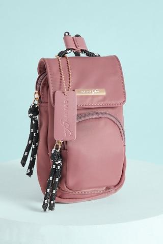 pink solid casual nylon women fashion bag