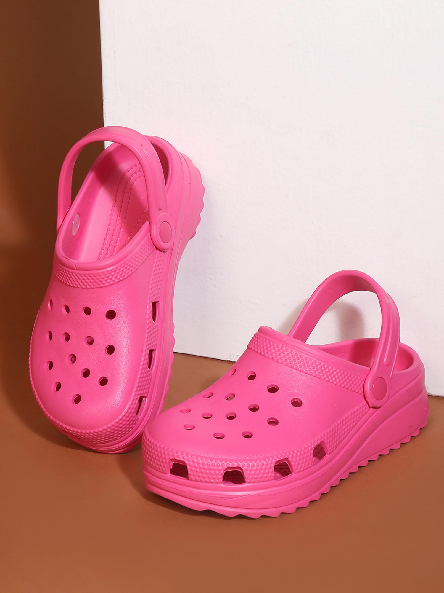 pink solid clogs