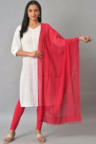 pink solid cotton dupatta