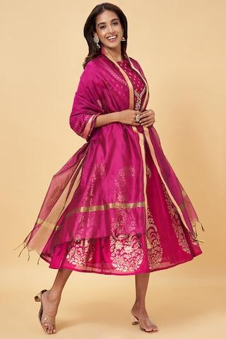 pink solid cotton polyester dupatta