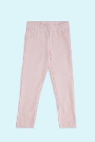 pink solid full length casual girls regular fit track pants