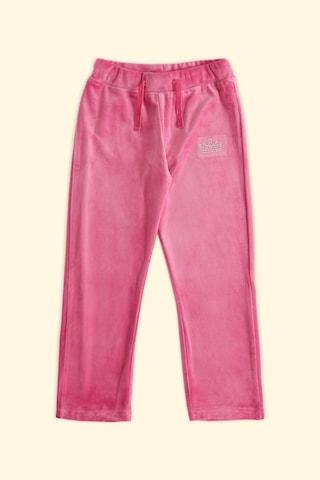 pink solid full length winter wear girls regular fit track pants