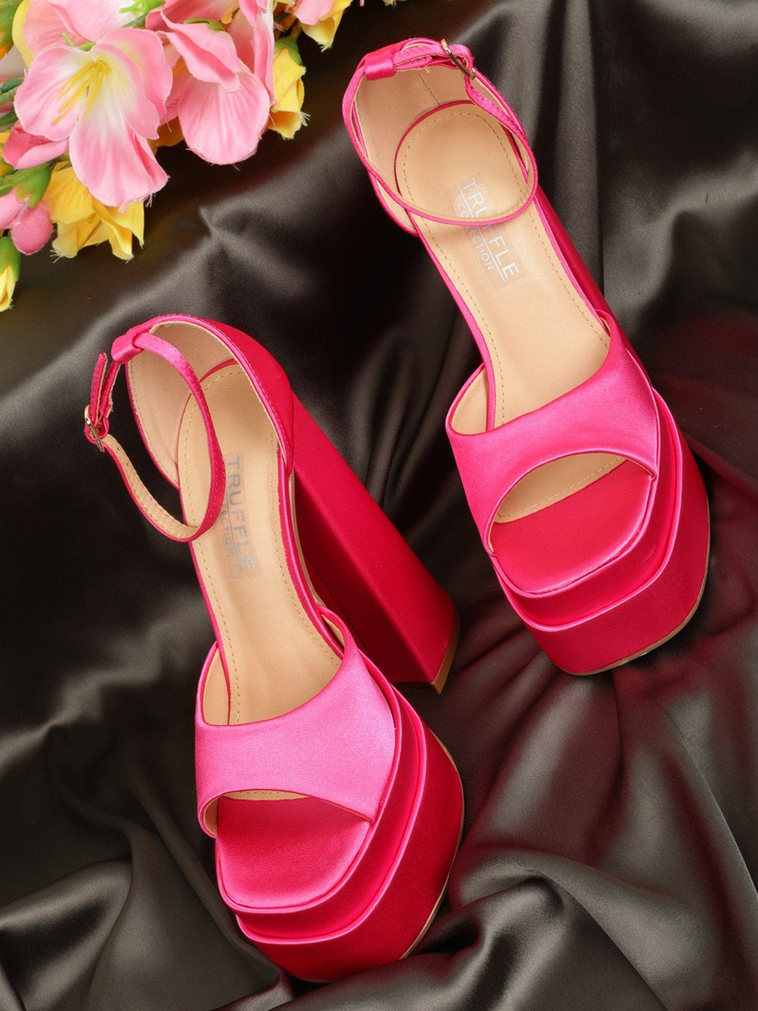 pink solid heels