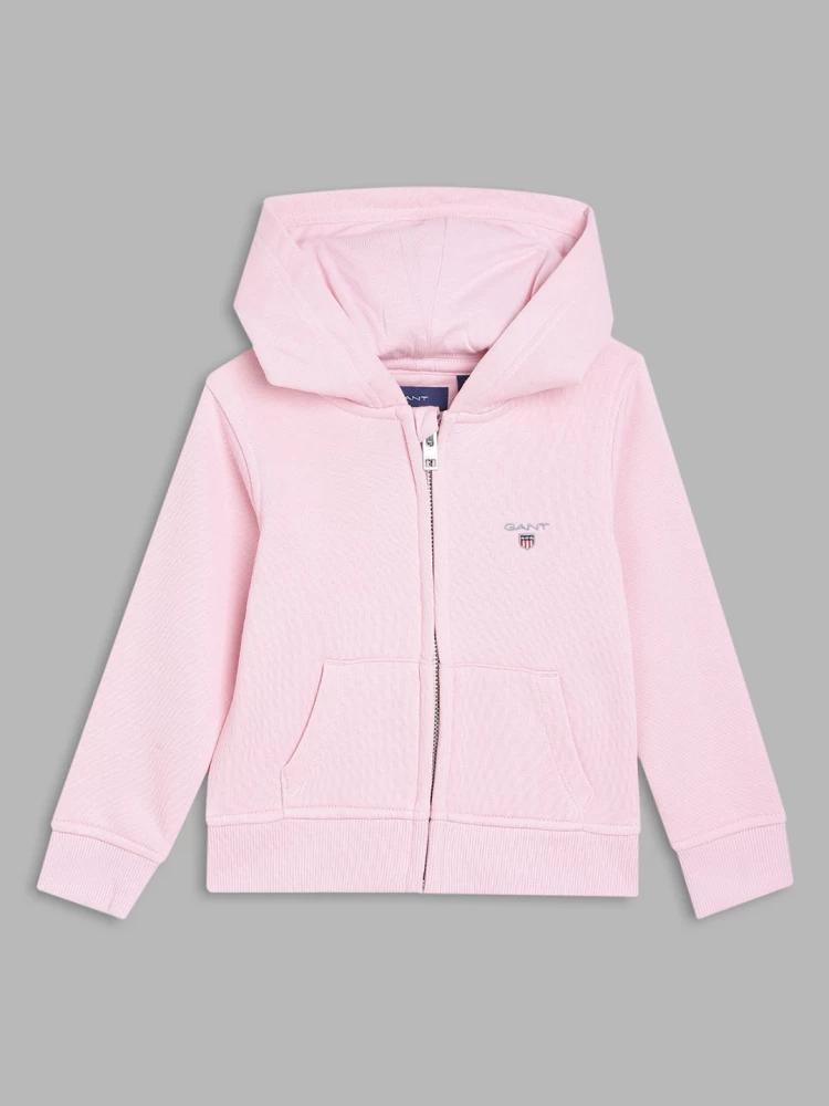 pink solid hooded sweatshirt