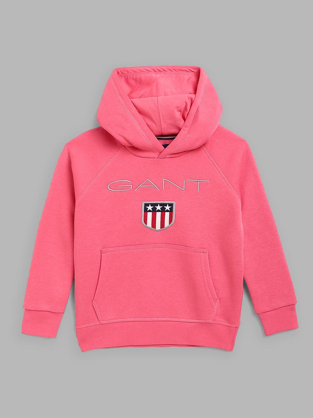 pink solid hooded sweatshirt