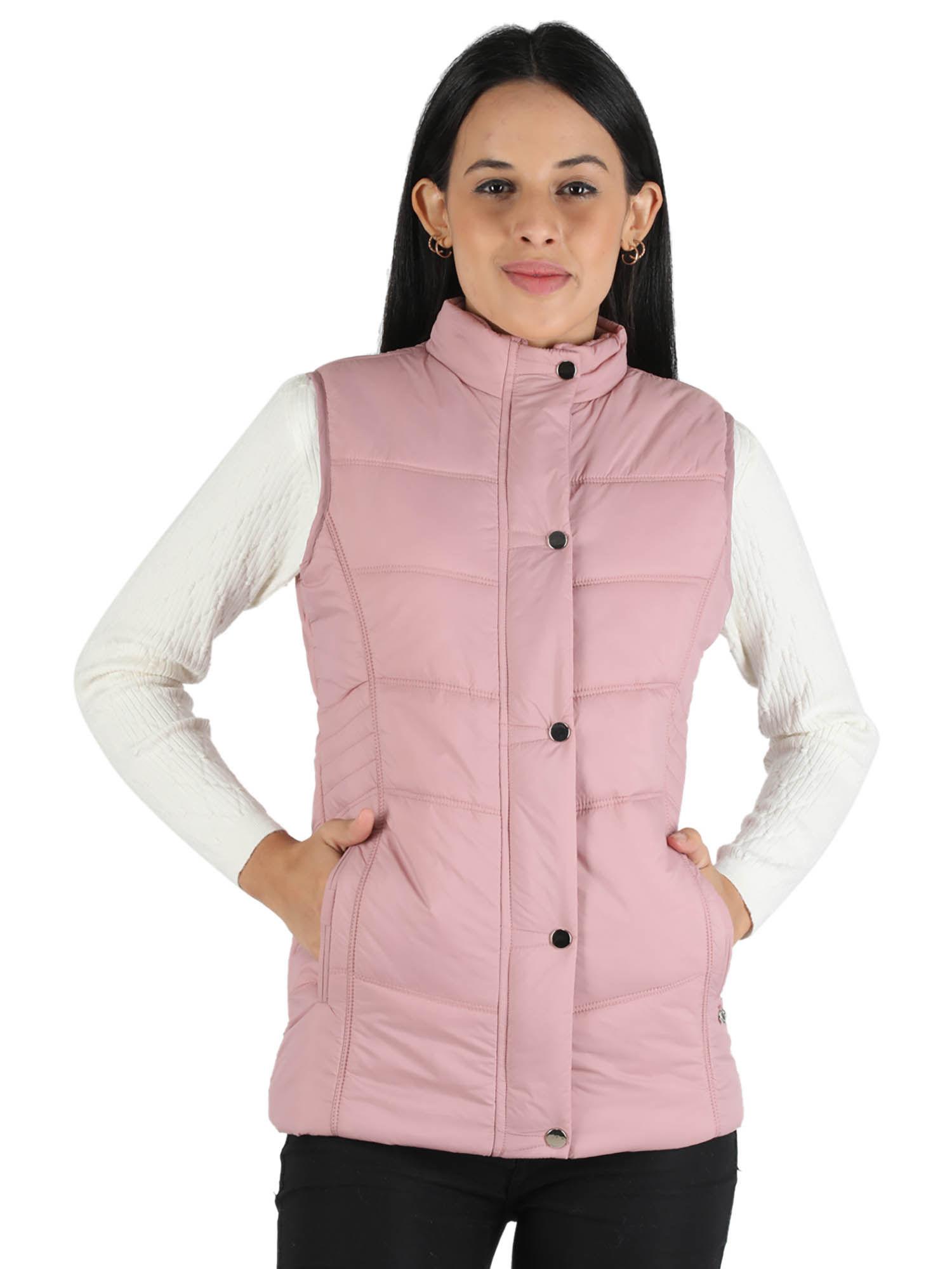 pink solid jackets and coats