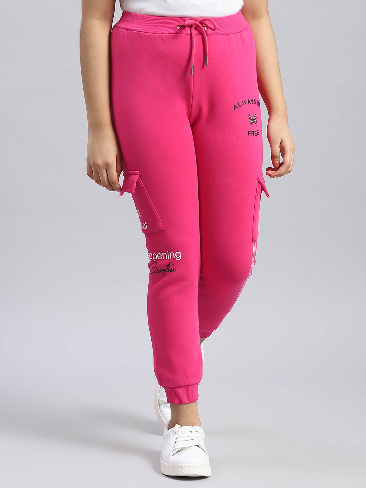 pink solid joggers