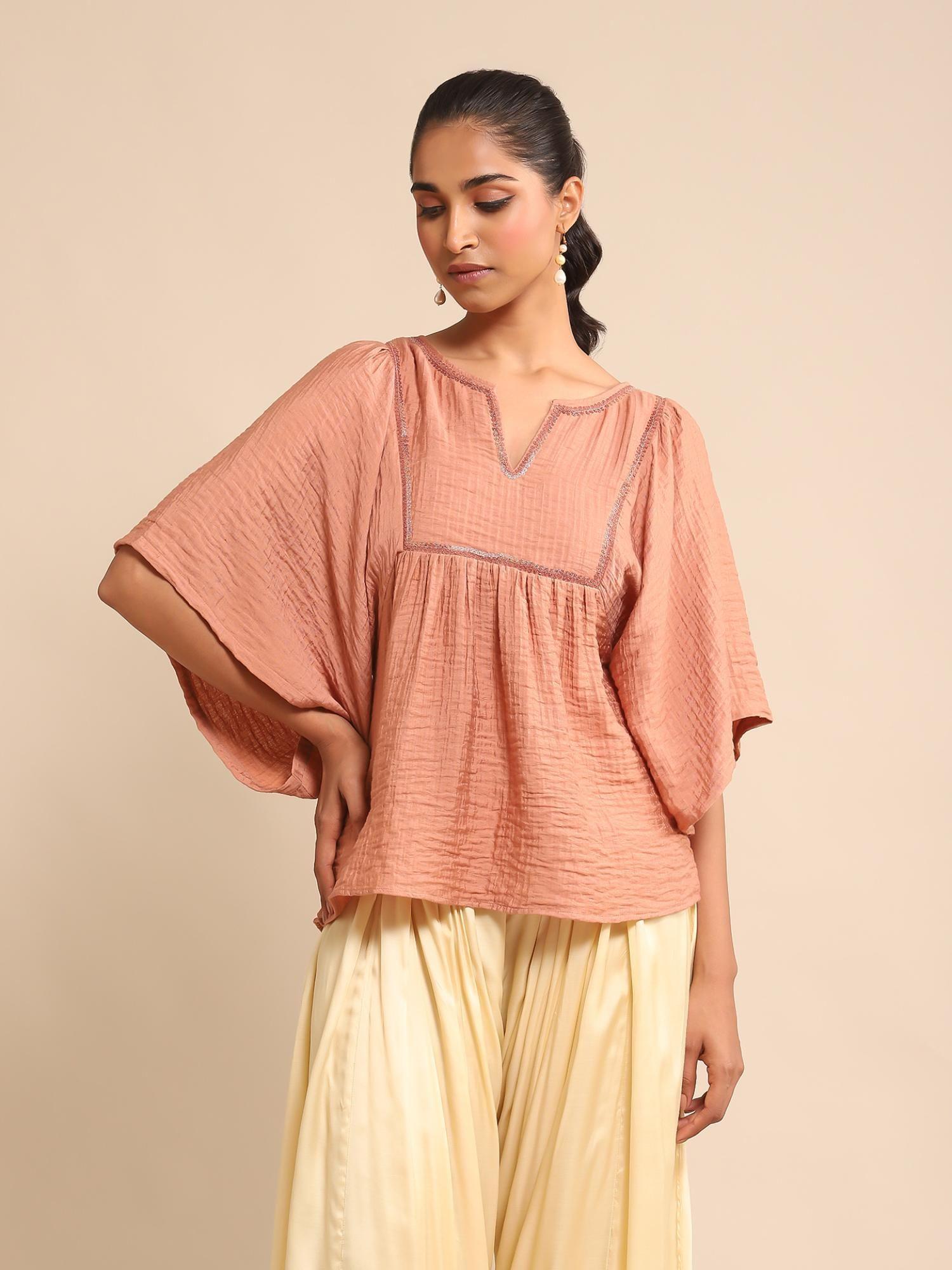 pink solid kurti