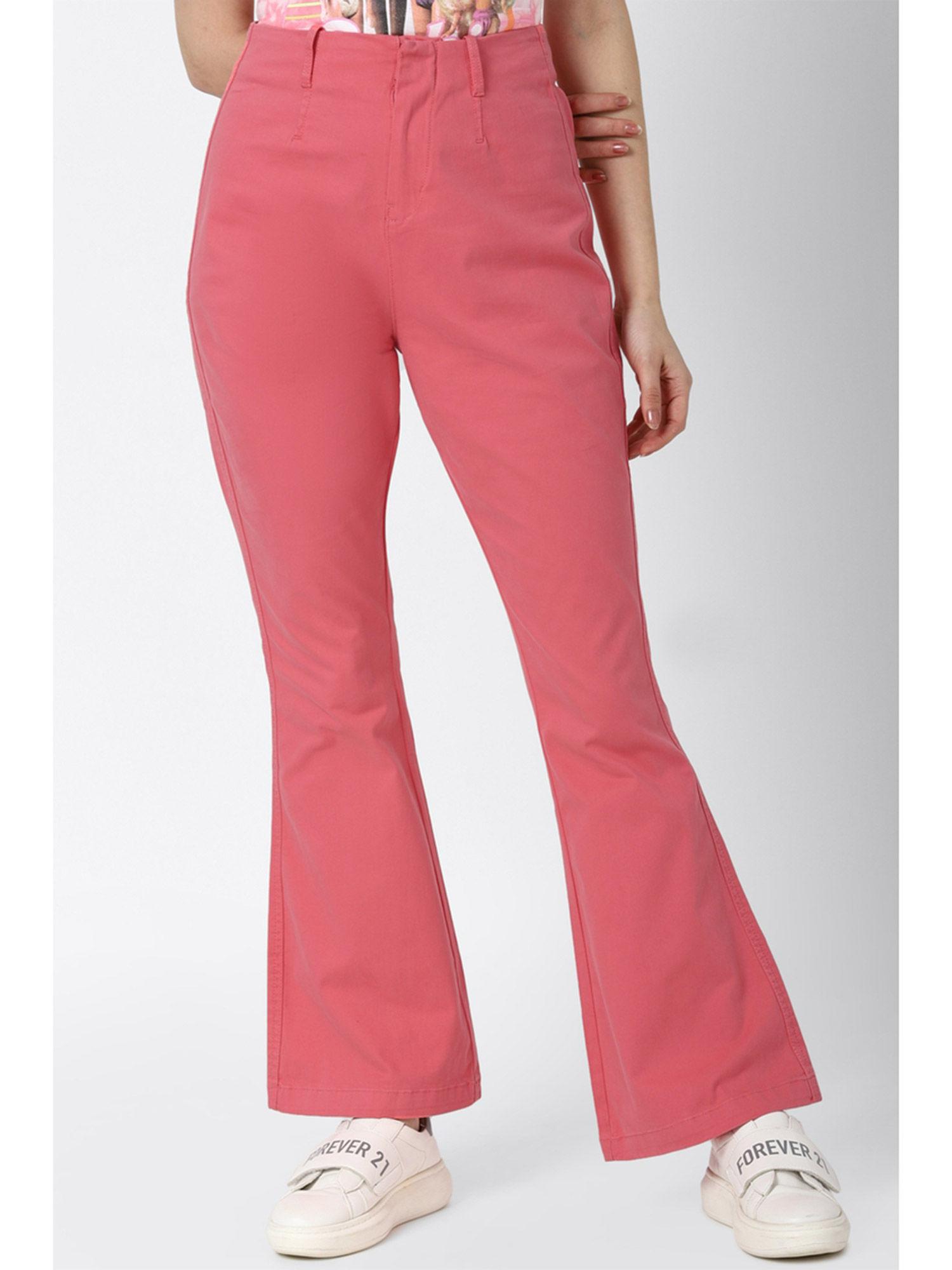 pink solid pant