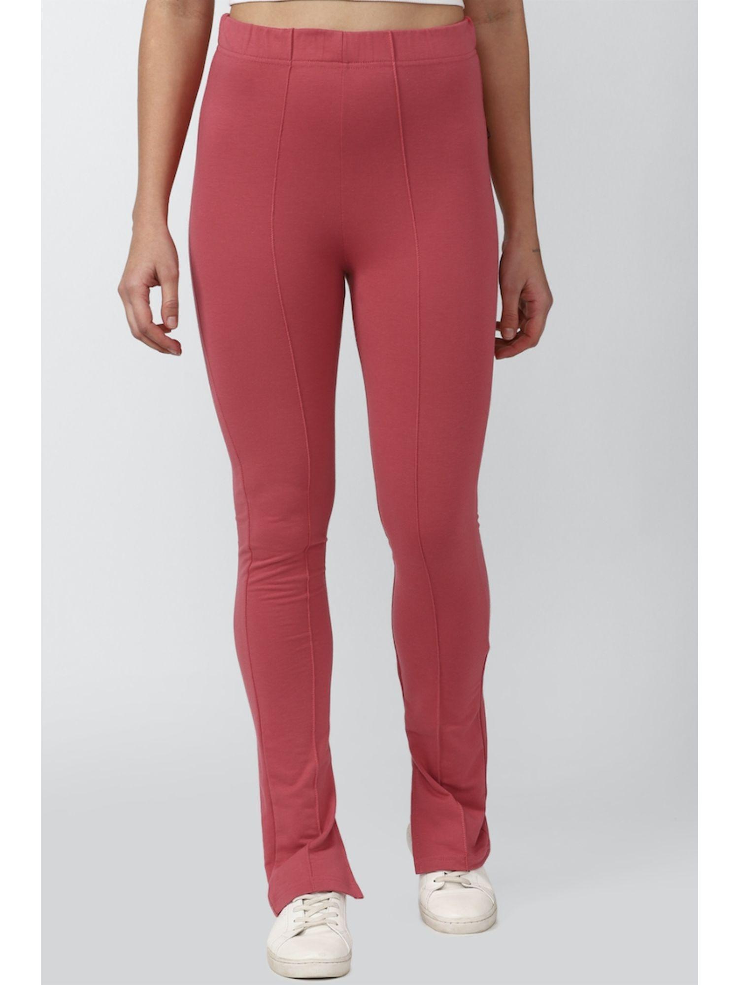 pink solid pants