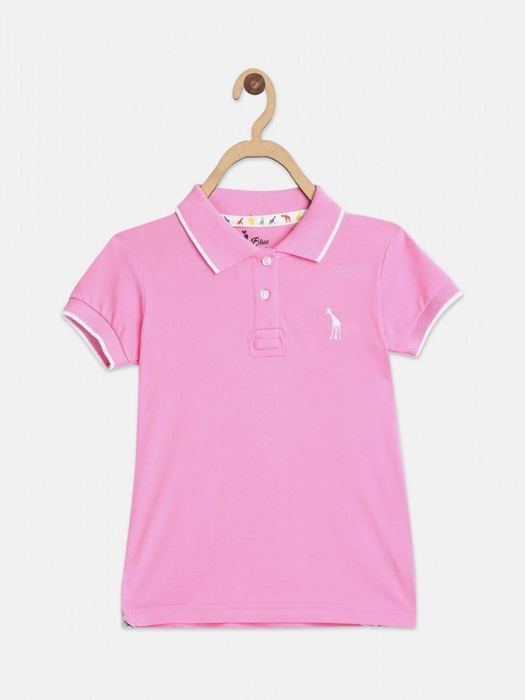 pink solid polo