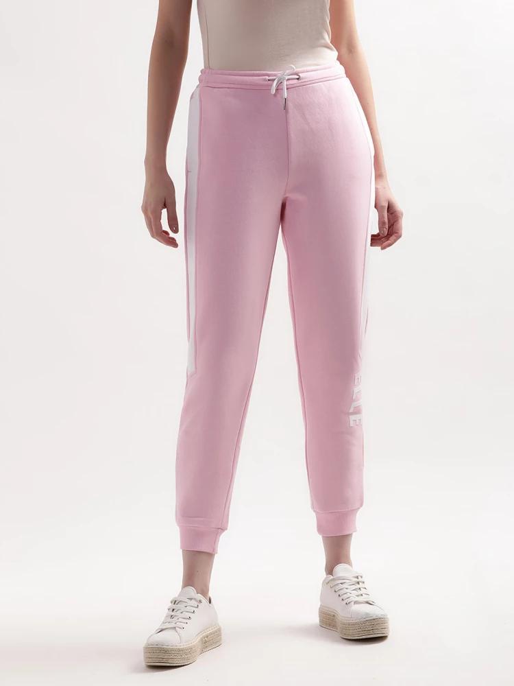 pink solid regular fit sweatpant