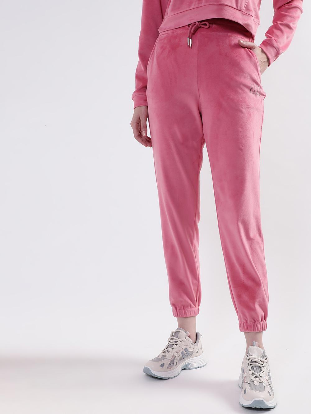 pink solid regular fit sweatpant