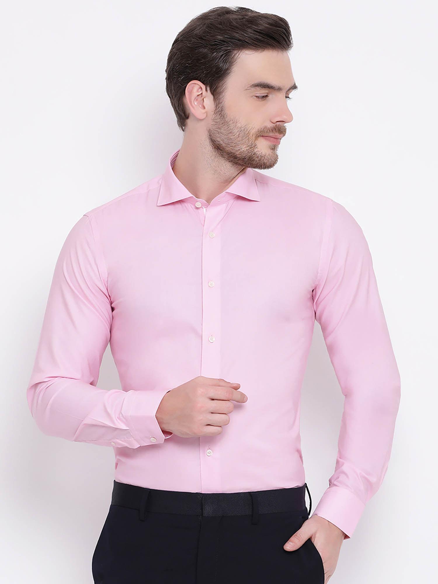 pink solid shirt collar shirt