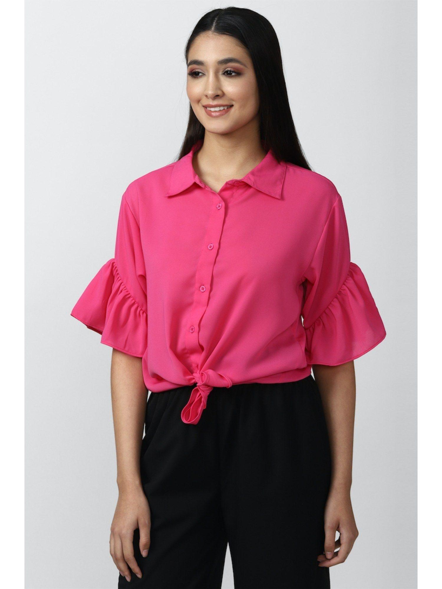 pink solid shirts