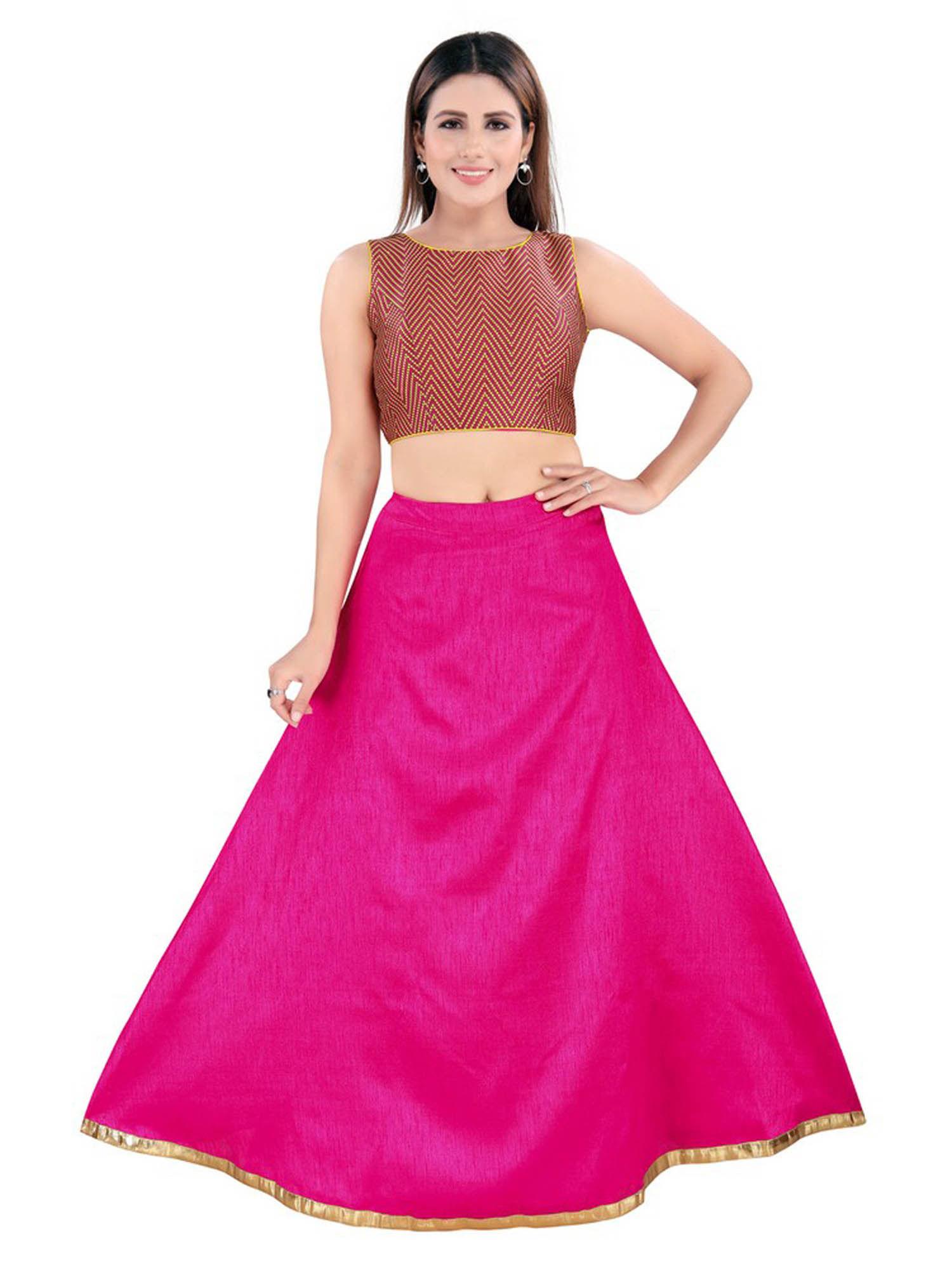 pink solid skirt
