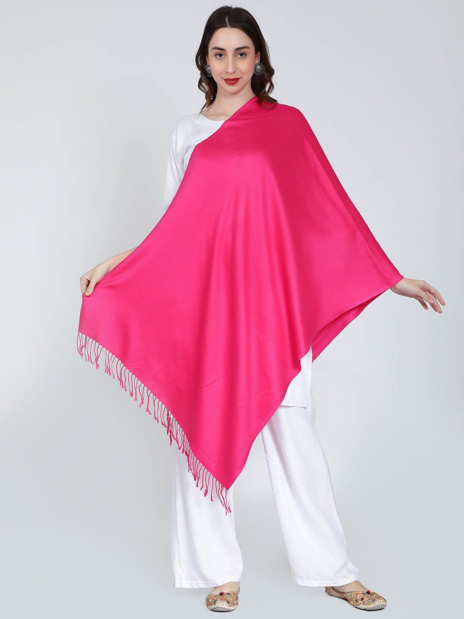 pink solid stole (m)