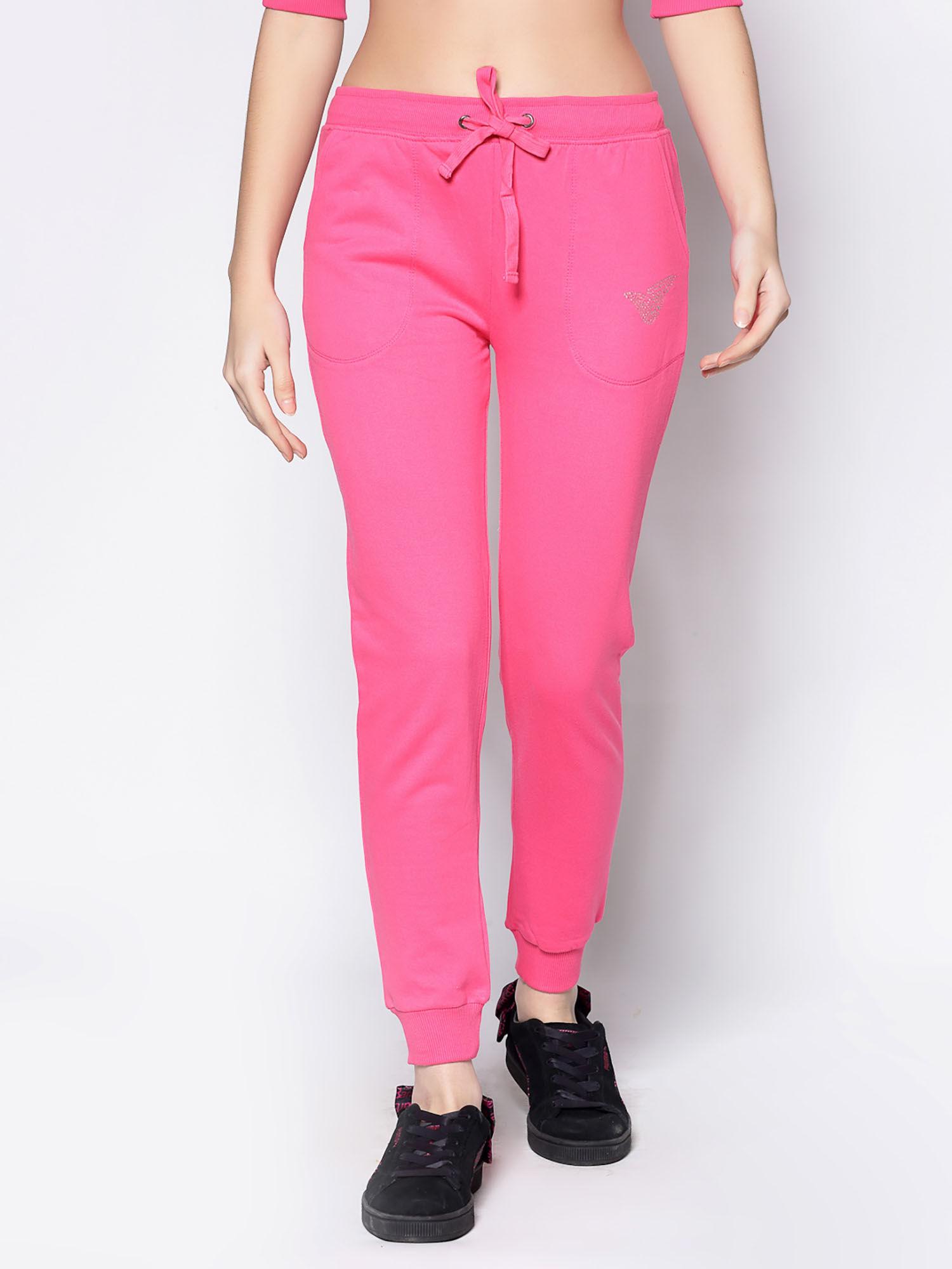 pink solid trackpant