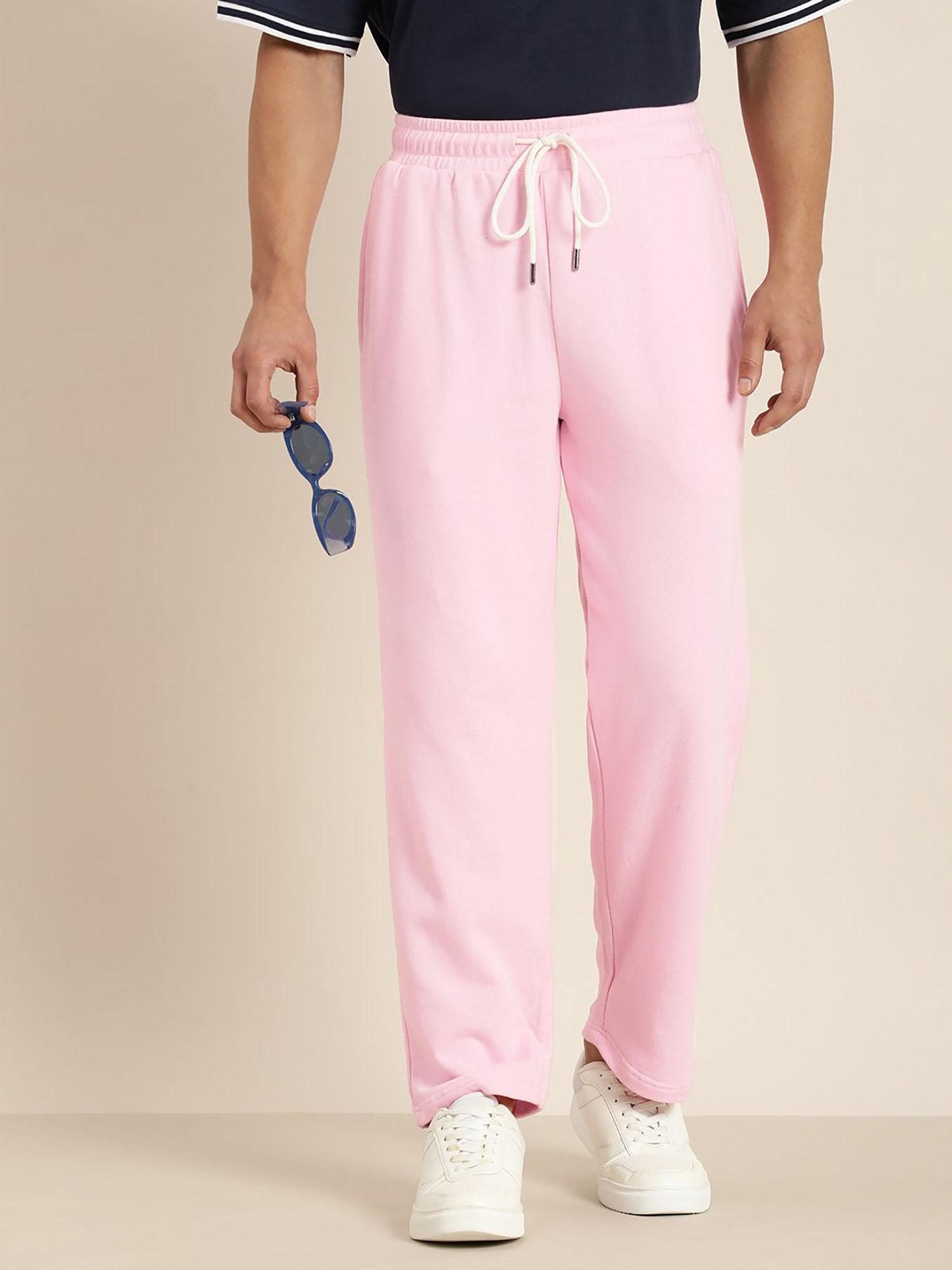 pink solid trackpants