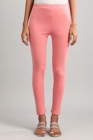 pink solid winter tights
