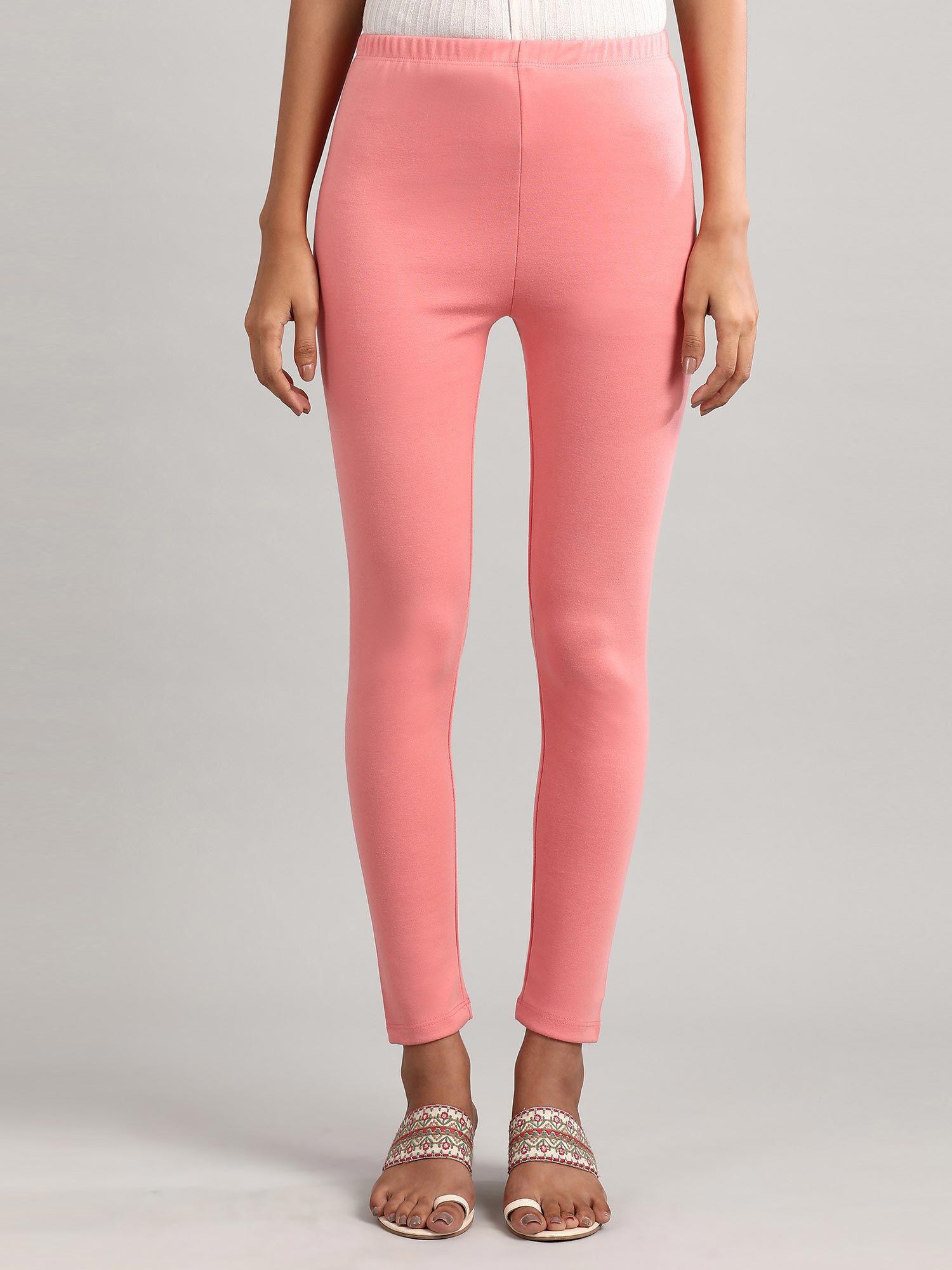 pink solid winter tights