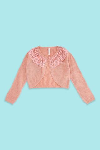 pink solid winter wear full sleeves round neck girls regular fit sweater