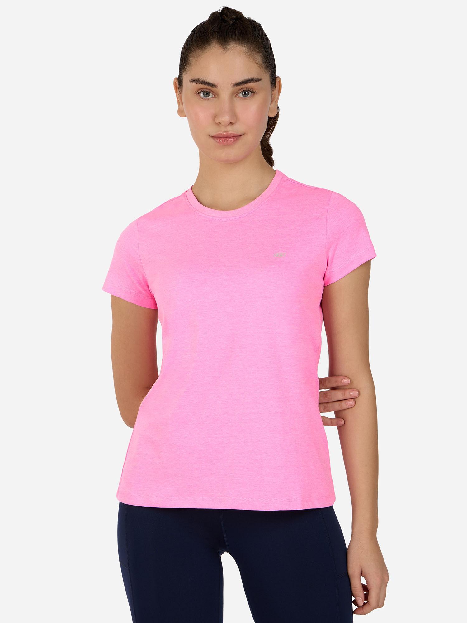 pink ss round neck tee