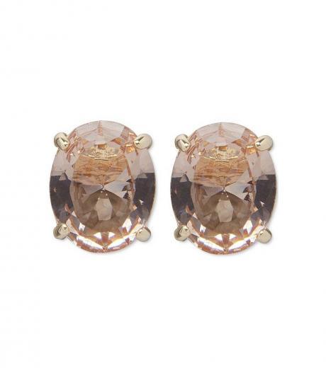 pink stone stud earrings