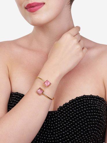 pink stones contemporary designer kada bracelet-zpfk13742