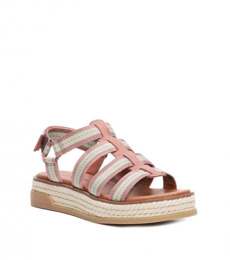 pink strappy rope sandals