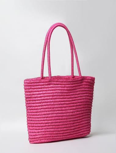 pink straw bag