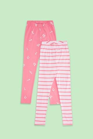 pink stripe ankle-length casual girls regular fit leggings