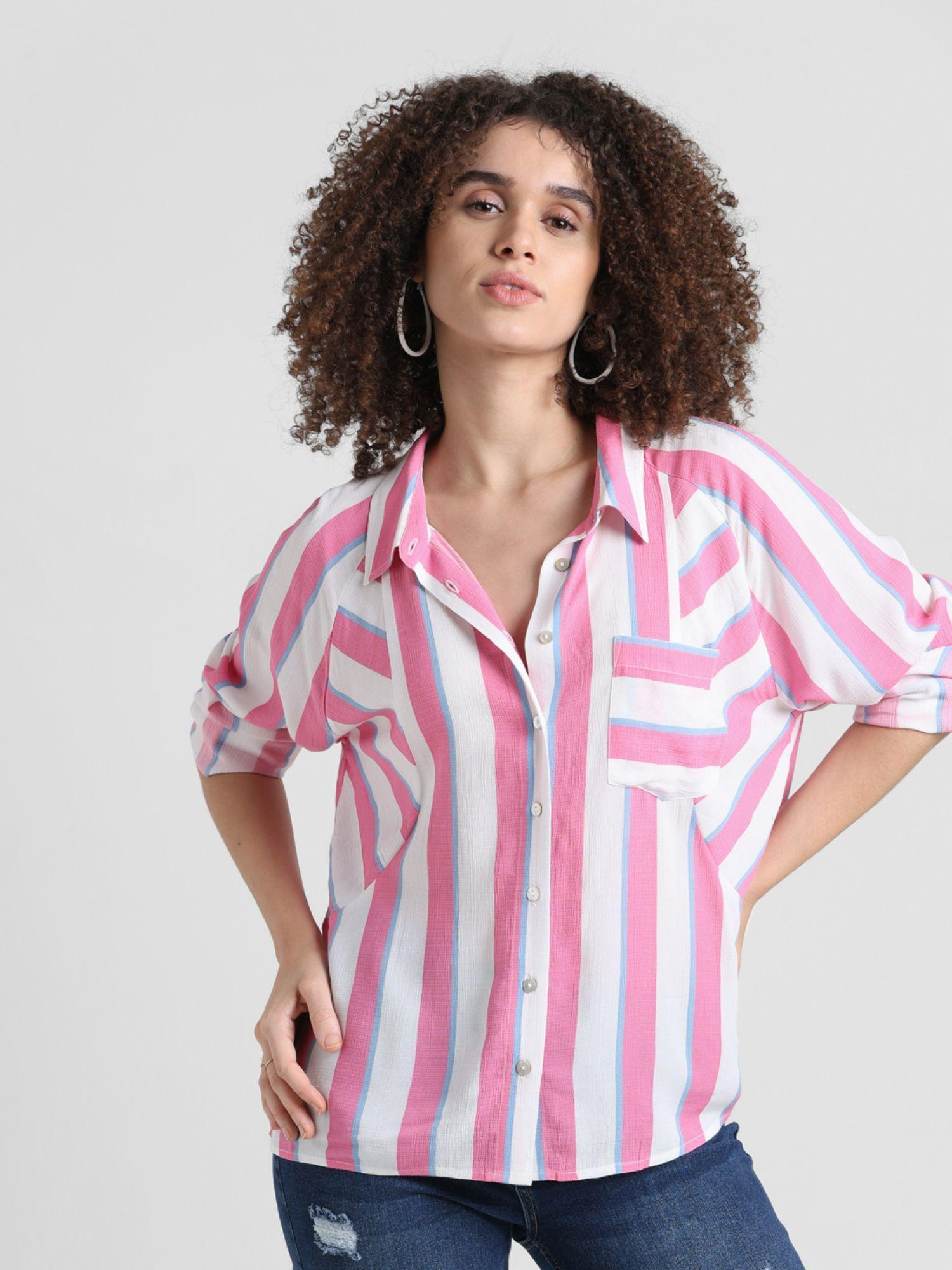 pink striped shirt