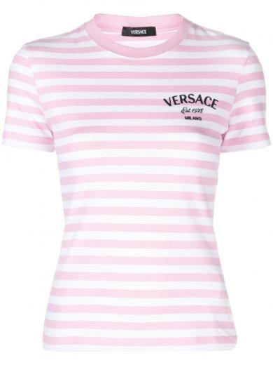 pink striped t-shirt