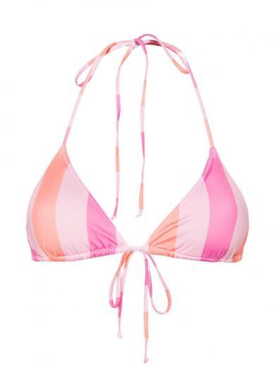 pink striped triangle bikini top