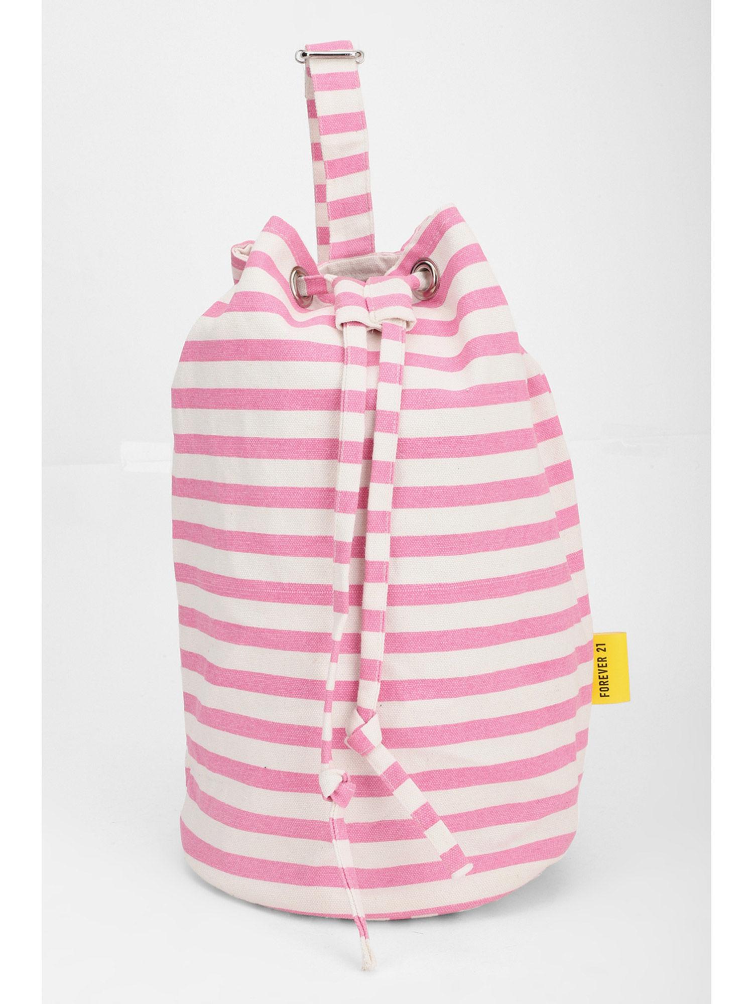 pink stripes backpack