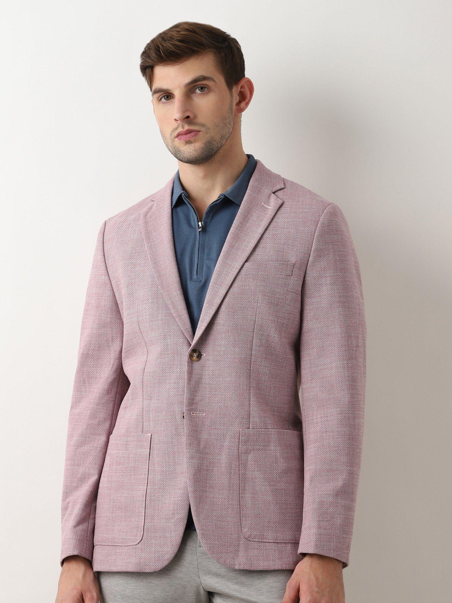 pink structured blazer
