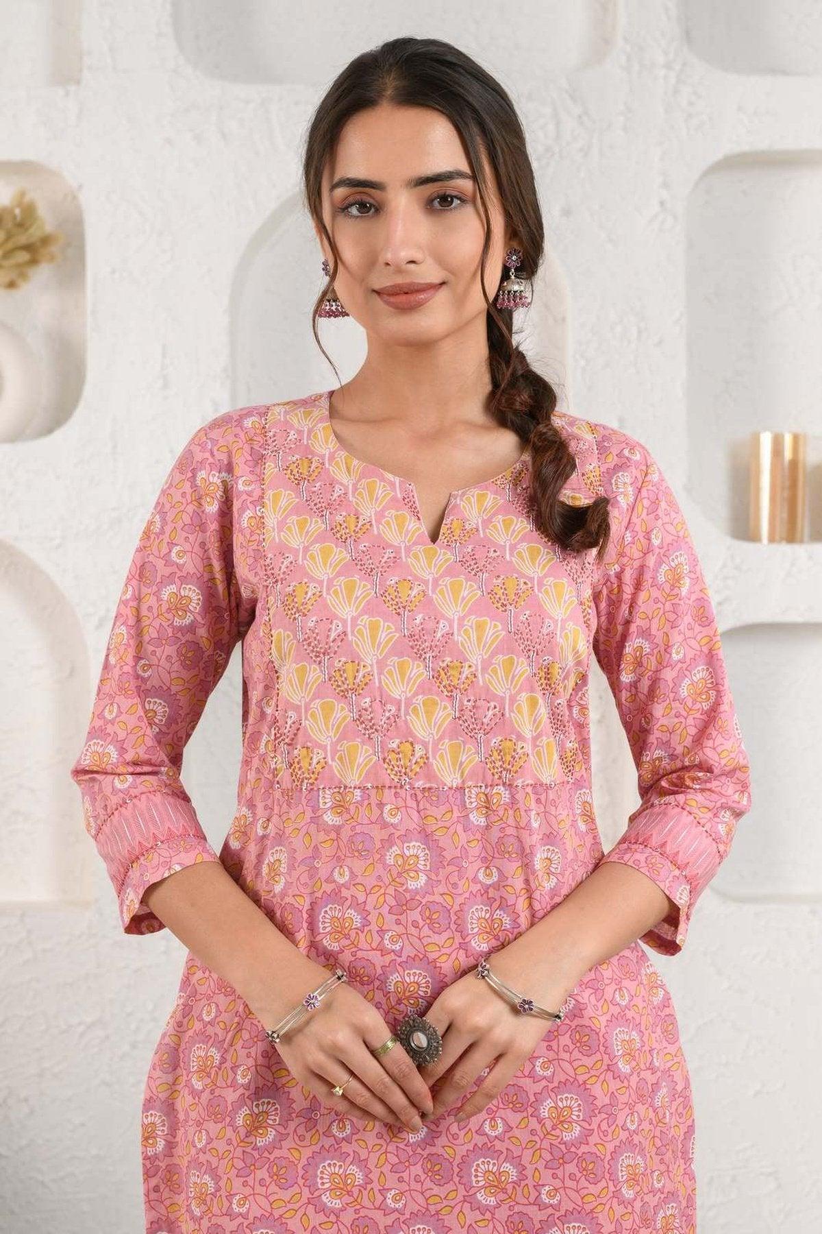 pink summer kurta