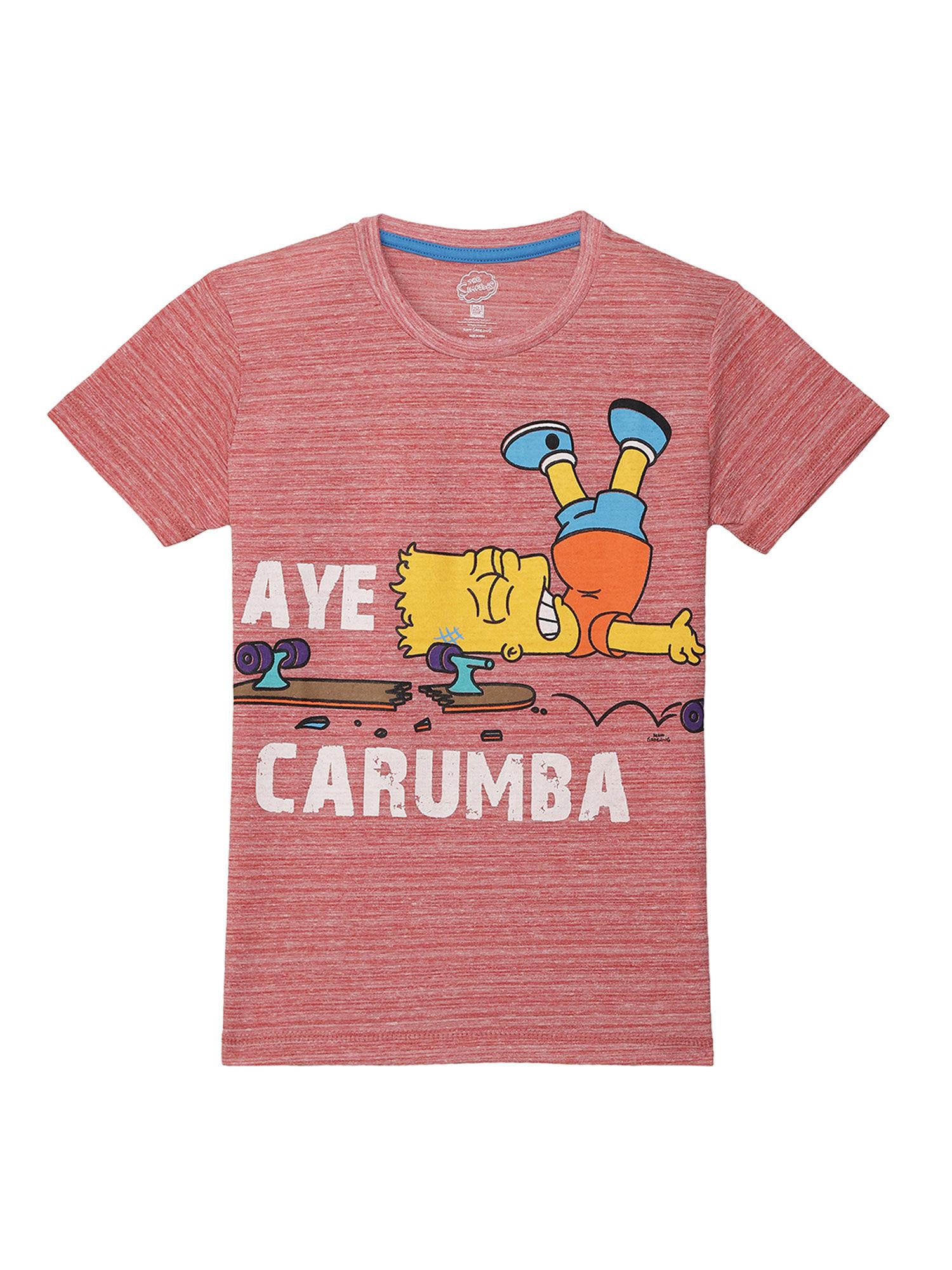 pink the simpsons printed t-shirt