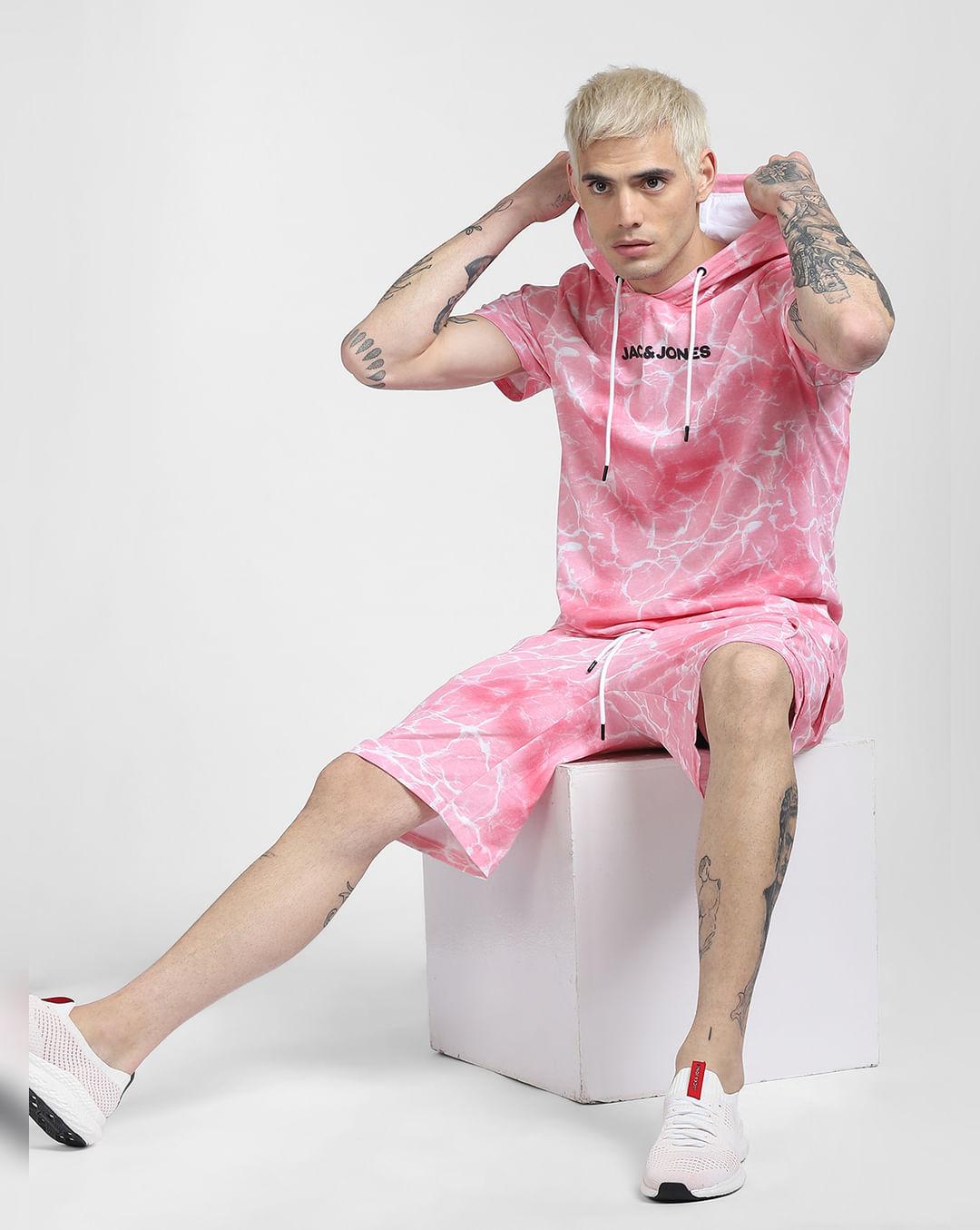 pink tie dye co-ord hoodie