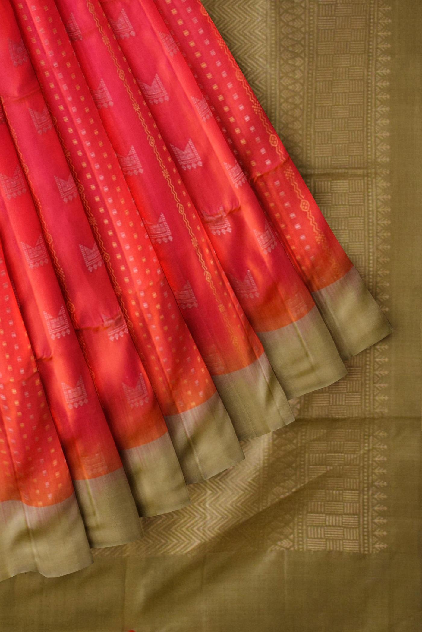 pink traditional handloom soft silk saree