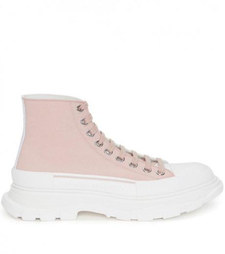 pink tread slick ankle boots