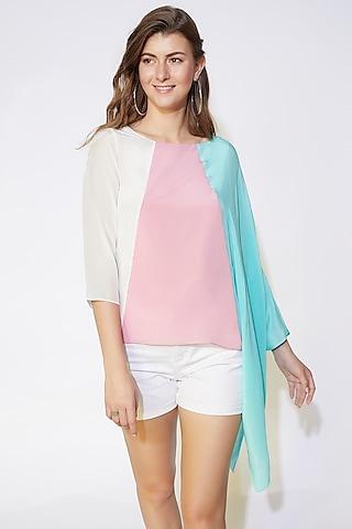 pink triadic top with kaftan sleeve