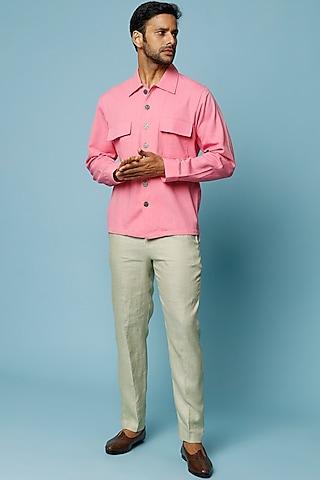pink twill shirt