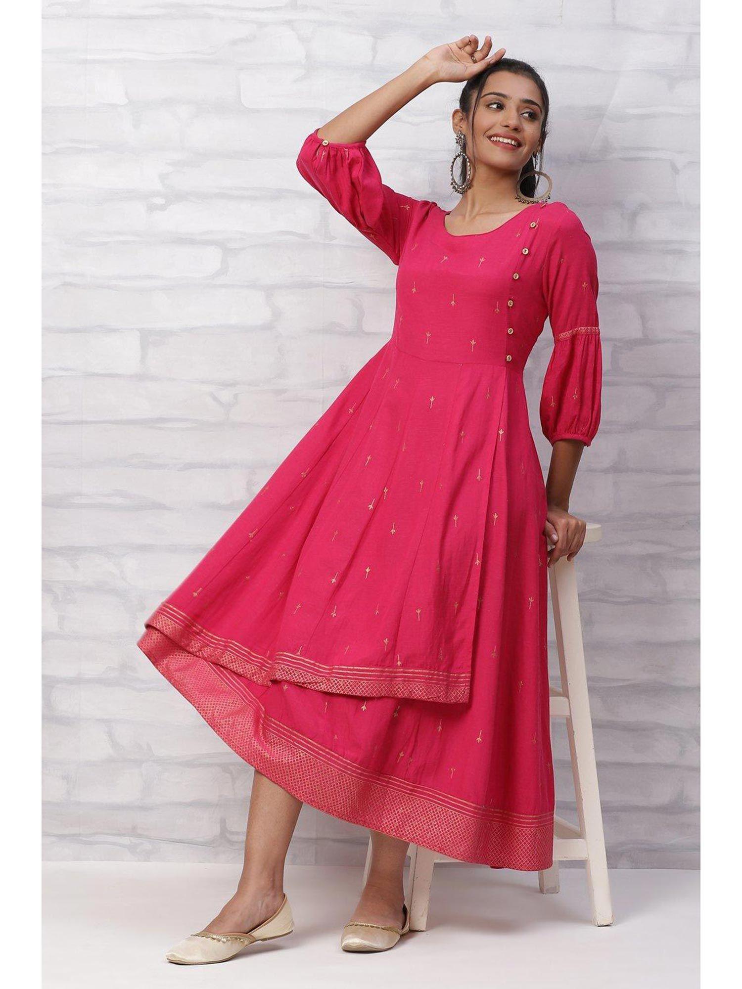 pink viscose kalidar dress