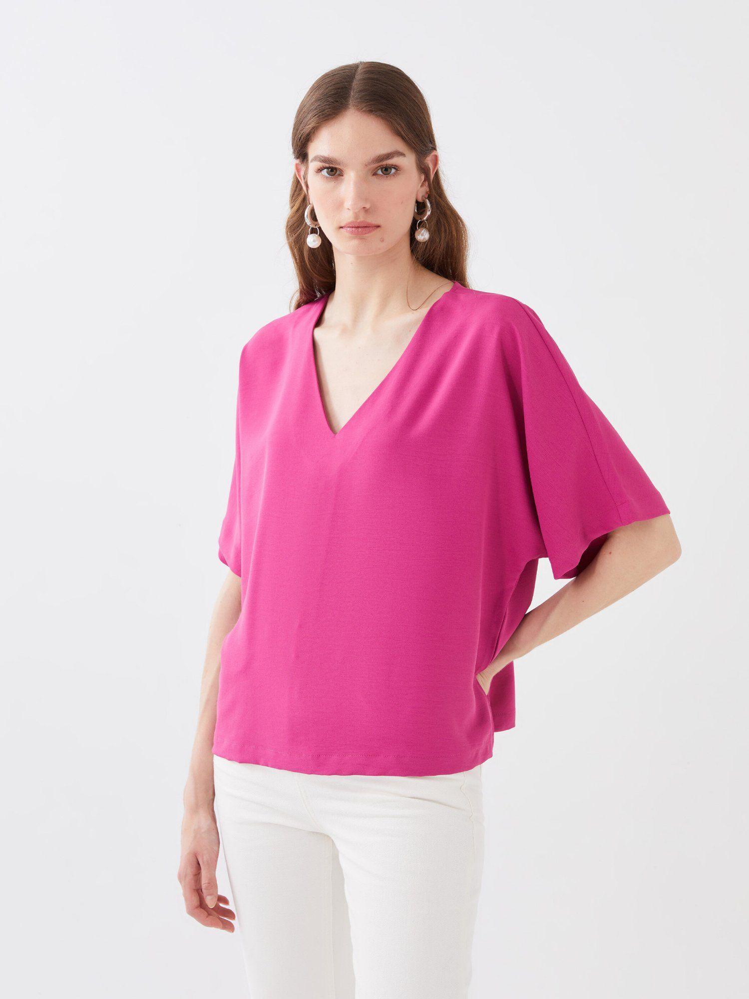 pink vneck oversized top