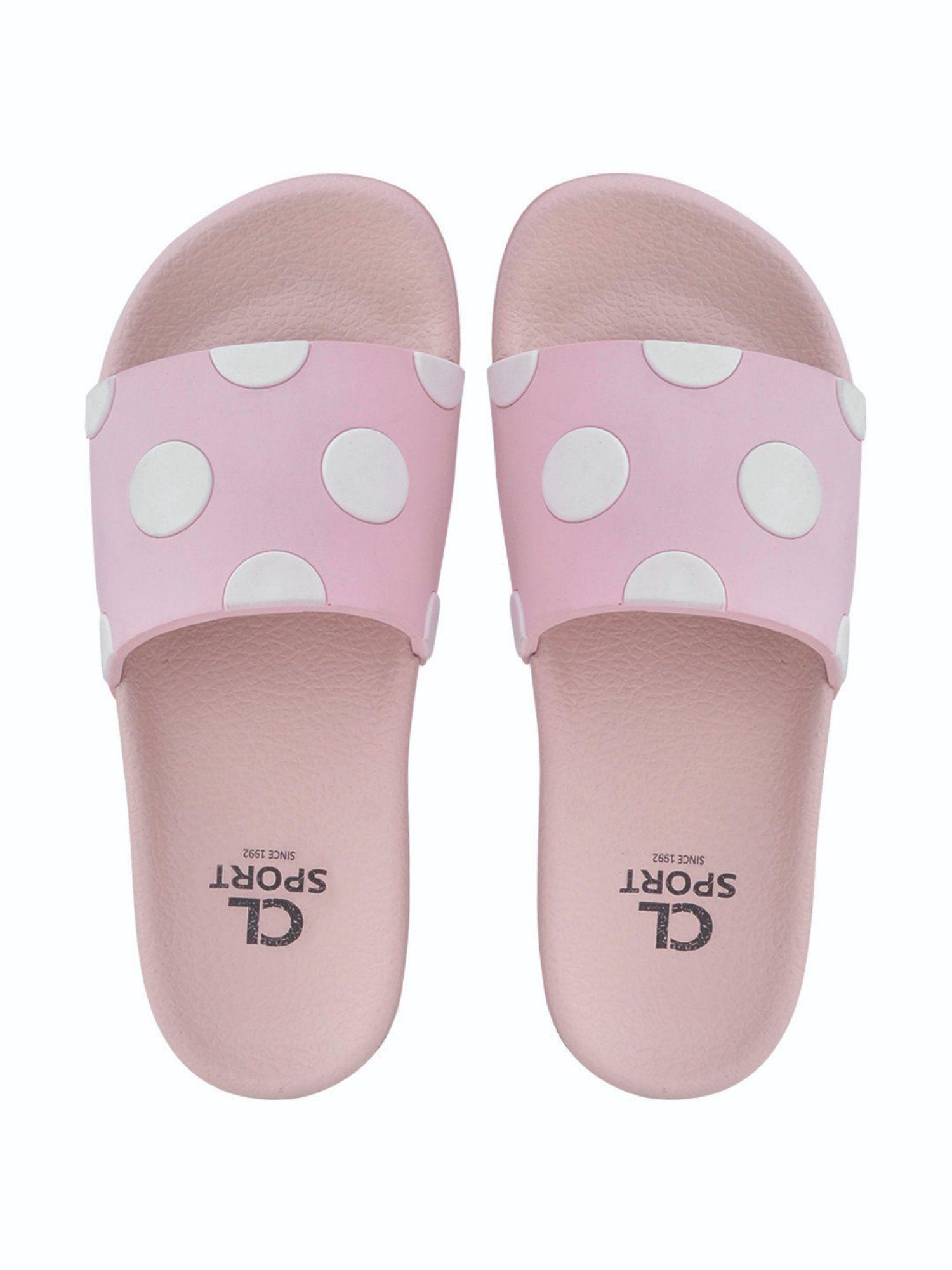 pink white polka dot sliders