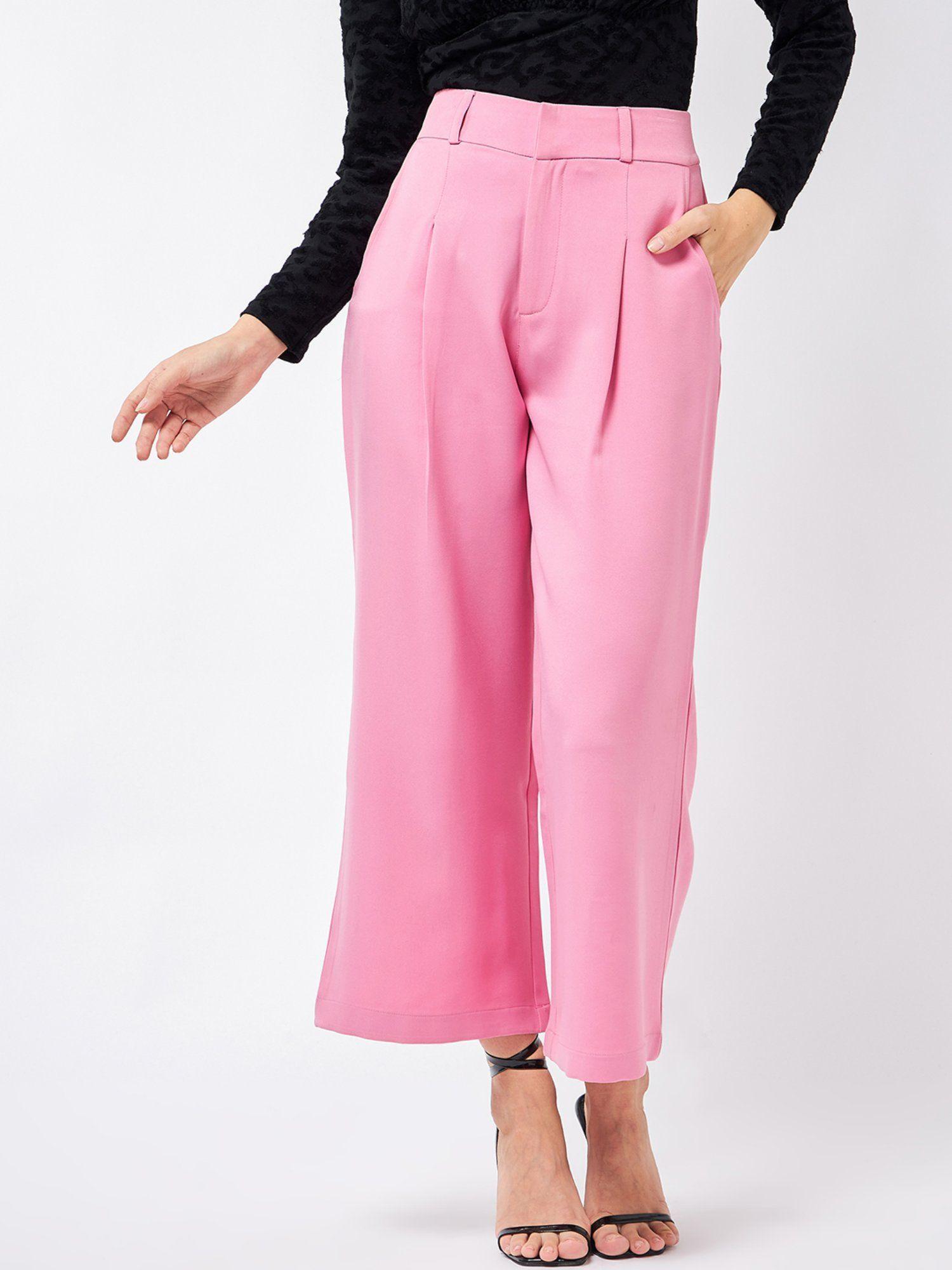 pink wide leg pants